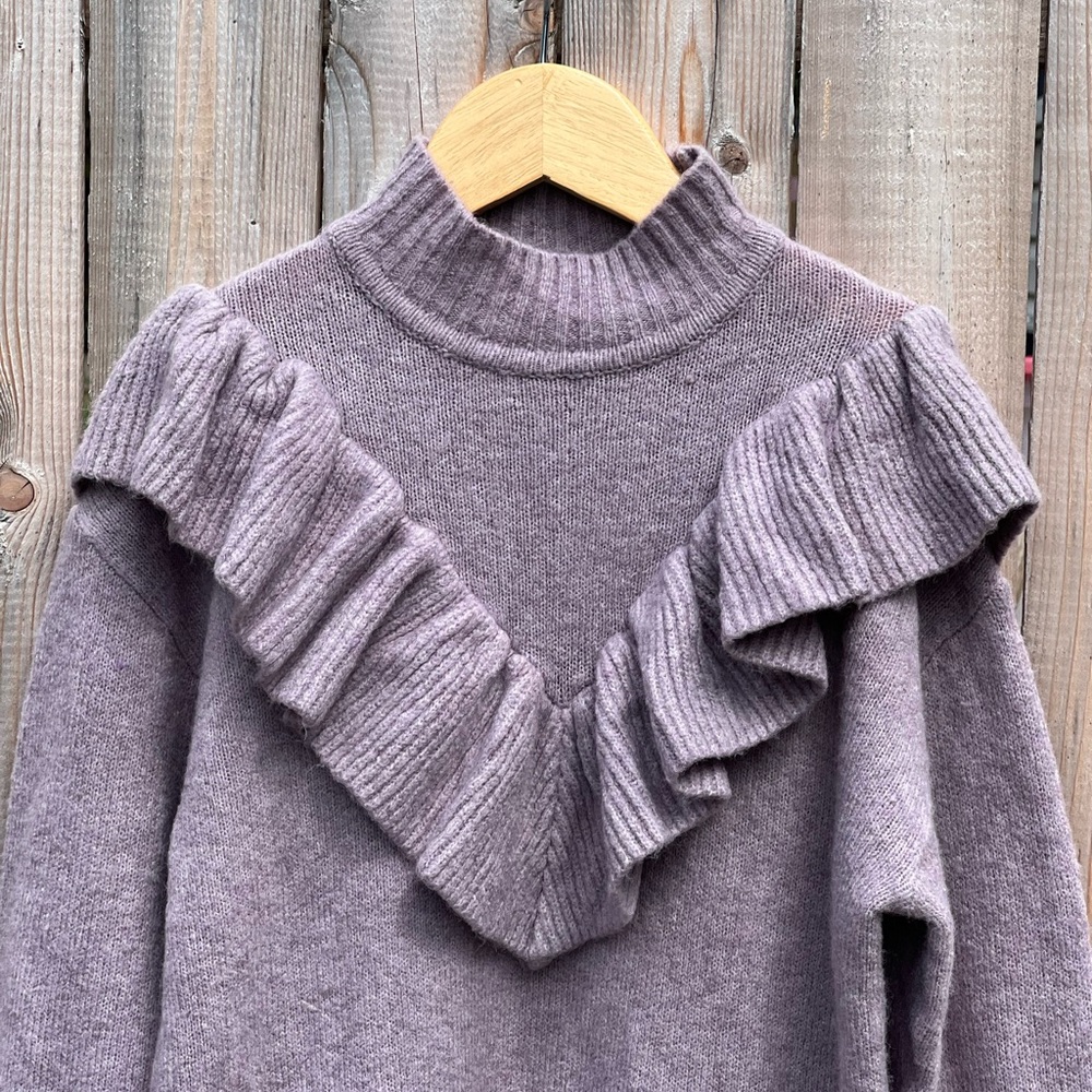Zara Kids Ruffle Knit  Sweater Dress For Girls - Picture 5 of 10